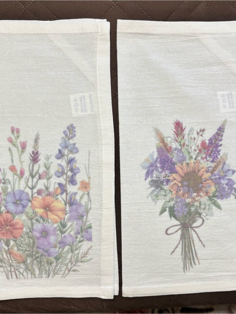 NEW Floral Bouquet Cotton Kitchen TeacTowels - White
